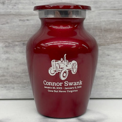 Customer Gallery - Classic Tractor Keepsake Urn - Ruby Red