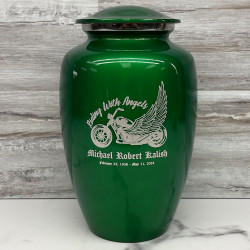 Customer Gallery - Riding with Angels Motorcycle Cremation Urn - Shamrock Green