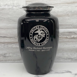Customer Gallery - Marines Cremation Urn - Jet Black