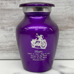 Customer Gallery - Classic Motorcycle Keepsake Urn - Purple Luster