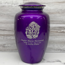 Customer Gallery - Mushrooms Hands Cremation Urn - Purple Luster