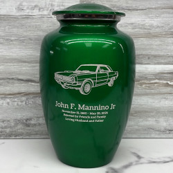 Customer Gallery - Seventies Muscle Car Cremation Urn - Shamrock Green