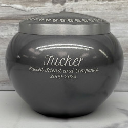 Customer Gallery - Small Odyssey Pet Urn - Gunmetal Gray