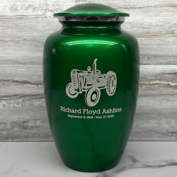 Customer Gallery - Classic Tractor Cremation Urn - Shamrock Green