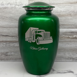 Customer Gallery - Semi Truck Cremation Urn - Shamrock Green