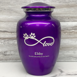 Customer Gallery - Large Infinite Love Pet Cremation Urn - Purple Luster