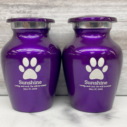 Customer Gallery - Paw Print Keepsake Urn - Purple Luster