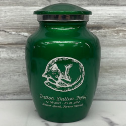 Customer Gallery - Dreaming Kitten Pet Cremation Urn - Shamrock Green