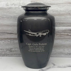 Customer Gallery - Commercial Airplane Jet Cremation Urn - Gunmetal Gray