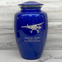 Customer Gallery - Airplane Cremation Urn - Midnight Blue
