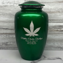 Customer Gallery - Marijuana Cremation Urn - Shamrock Green