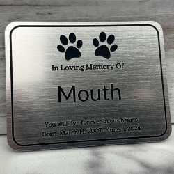 Customer Gallery - DIY Pet Cremation Urn Plate - Brushed Silver - 3.25" w x 2.5" h