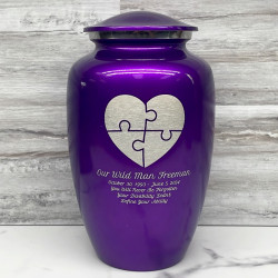 Customer Gallery - Autism Puzzle Cremation Urn - Purple Luster
