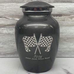 Customer Gallery - Race Checkered Flag Sharing Urn - Gunmetal Gray