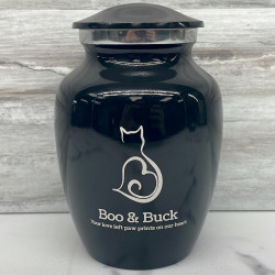 Customer Gallery - Small Cat Silhouette Pet Cremation Urn - Jet Black