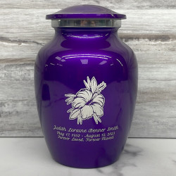 Customer Gallery - Hibiscus Flower Sharing Urn - Purple Luster