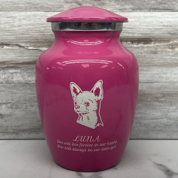 Customer Gallery - Small Chihuahua Pet Cremation Urn - Rose Pink