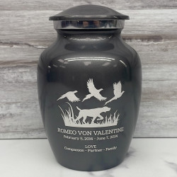 Customer Gallery - Hunting Dog Sharing Urn - Gunmetal Gray