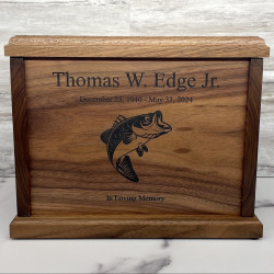 Customer Gallery - Bass Fishing Cremation Urn - Signature Walnut