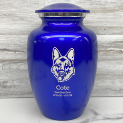 Customer Gallery - Large German Shepherd Dog Cremation Urn - Midnight Blue