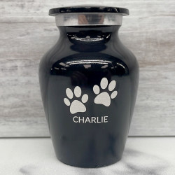 Customer Gallery - Keepsake Pawprints Pet Cremation Urn - Jet Black