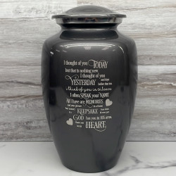 Customer Gallery - I Thought Of You Today Cremation Urn - Gunmetal Gray