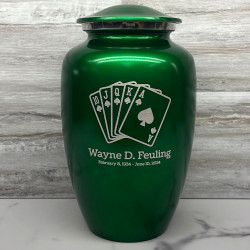 Customer Gallery - Playing Cards Cremation Urn - Shamrock Green