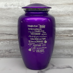 Customer Gallery - I Thought Of You Today Cremation Urn - Purple Luster