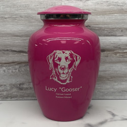 Customer Gallery - Large Black Lab Dog Cremation Urn - Rose Pink