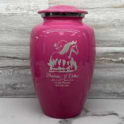Customer Gallery - Horse Landscape Cremation Urn - Rose Pink