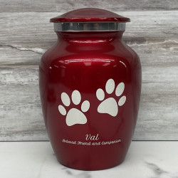 Customer Gallery - Small Pawprints Pet Cremation Urn - Ruby Red