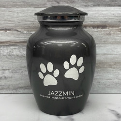 Customer Gallery - Small Pawprints Pet Cremation Urn - Gunmetal Gray