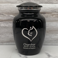 Customer Gallery - Small Loving Cat Pet Cremation Urn - Jet Black