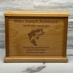Customer Gallery - Bass Fishing Cremation Urn - Signature Alder