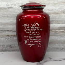 Customer Gallery - Goodbyes Are Not Forever Cremation Urn - Ruby Red