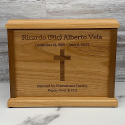 Customer Gallery - Cross Cremation Urn - Signature Alder