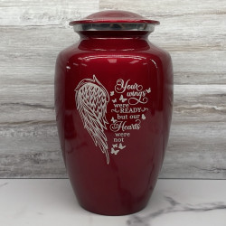 Customer Gallery - Your Wings Were Ready Cremation Urn - Ruby Red