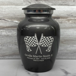 Customer Gallery - Race Checkered Flag Sharing Urn - Gunmetal Gray