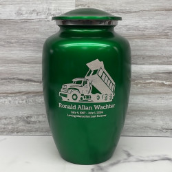 Customer Gallery - Dump Truck Cremation Urn - Shamrock Green