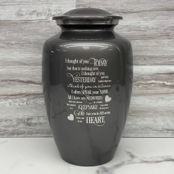 Customer Gallery - I Thought Of You Today Cremation Urn - Gunmetal Gray