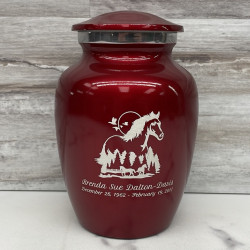 Customer Gallery - Horse Landscape Sharing Urn - Ruby Red