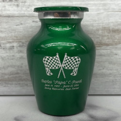 Customer Gallery - Race Checkered Flag Keepsake Urn - Shamrock Green