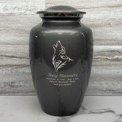 Customer Gallery - Wolf Cremation Urn - Gunmetal Gray