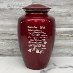 Customer Gallery - I Thought Of You Today Cremation Urn - Ruby Red