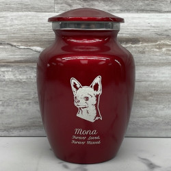 Customer Gallery - Small Chihuahua Dog Cremation Urn - Ruby Red