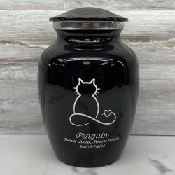 Customer Gallery - Small Infinite Love Cat Cremation Urn - Jet Black