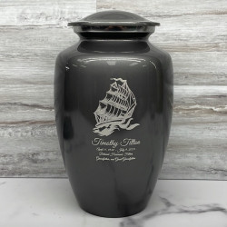 Customer Gallery - Sailing Ship Cremation Urn - Gunmetal Gray