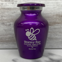 Customer Gallery - Bee Keepsake Urn - Purple Luster