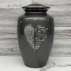Customer Gallery - Your Wings Were Ready Cremation Urn - Gunmetal Gray