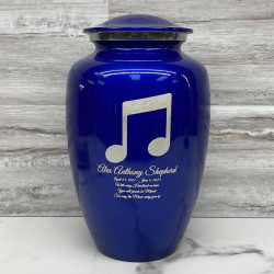 Customer Gallery - Music Note Cremation Urn - Midnight Blue